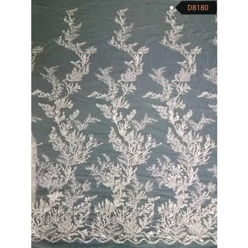 Beautiful Fashionable Sequins Lace Fabric With Wedding Embroidery 10yards