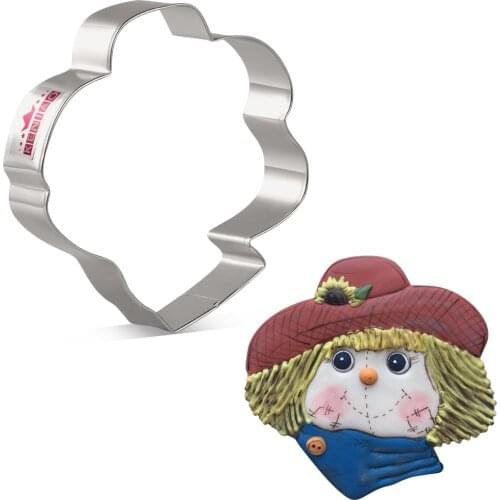 KENIAO Scarecrow Head Cookie Cutter - 10.5 x 10.7 CM - Fall/Autumn Biscuit Fondant Sandwich Bread Cutters - Stainless Steel