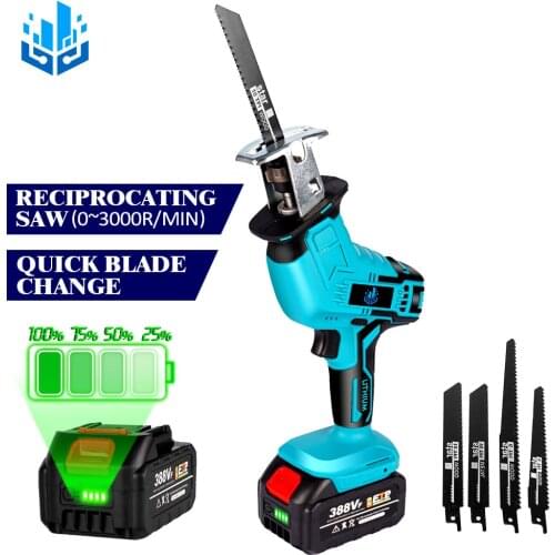 Cordless Reciprocating Saw Portable Replacement Electric Saw Metal Wood Cutting Machine For 18V Makita Battery Without Battery