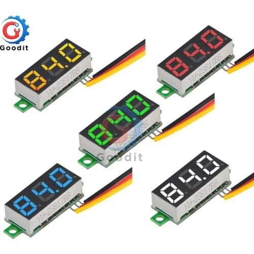 DC 0-100V LED Display Digital Mini Gauge voltage meter Voltmeter 3-Wire Panel Voltmeter Meter 0.28 inch Detector Monitor Tools