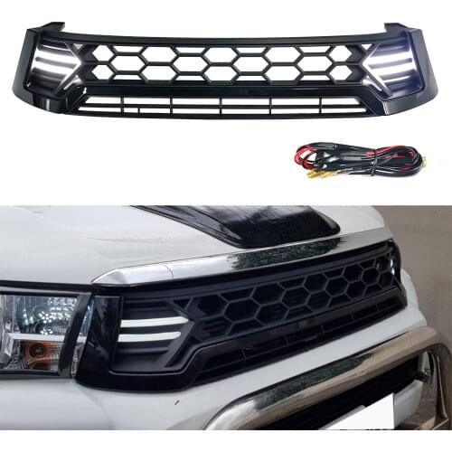 Modified For Hilux REVO Front Grill For Hilux REVO TRD 2015 2016 2017 Front Racing Grille Upper Bumper Grill Mesh Bumper Grilles
