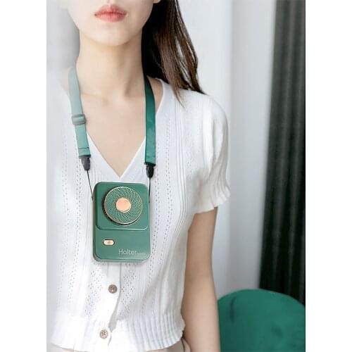 3 Wind Speed Desk Fan Bladeless Mini Neck Hanging Fan Personal Cooling USB Rechargeable Air Cooling Fans for Office Outdoor