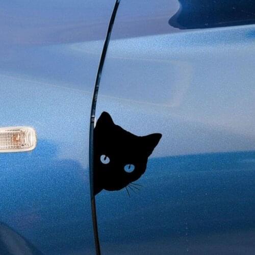 New Year Christmas Funny Gift Cat Face Gaze Car Sticker Stickers Pet Cat Side Face Peek Car Door Sticker Motorcycle Decoration