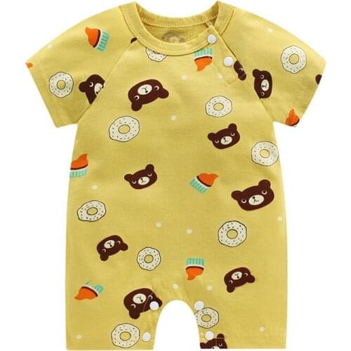 New 2021 Cotton Baby Romper Short Sleeve Baby Clothing One Piece Summer Unisex Baby Clothes Girl Boy Jumpsuits Infant Outfits