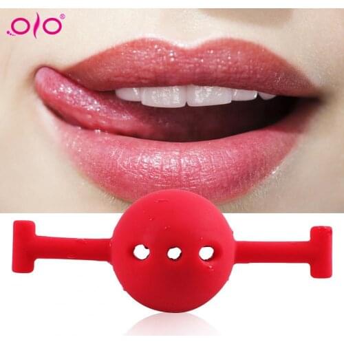 Couple Silicone Gag Ball BDSM Bondage Restraints Open Mouth Breathable Sex Ball Harness Strap Gag Sex Toy for Women Accessories