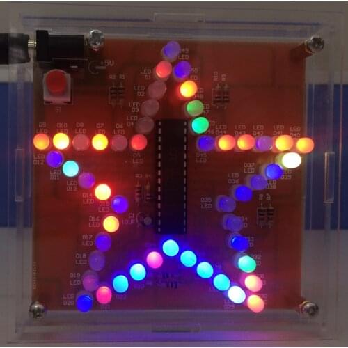 Pentagram LED diy Electronic DIY training welding kit colorful five-pointed star