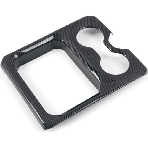 Plastic Black Carbon Fiber Style Car Front Water Cup Holder Cover Trim Decoration Fit For Dodge Ram 1500 2019 2020