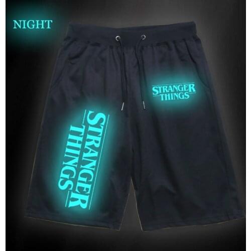 Teens Sports Summer Gym Breathable Pants Stranger Things Luminous Cotton Sports Short Pants Jogger Fitness Sweatpants Sportswear