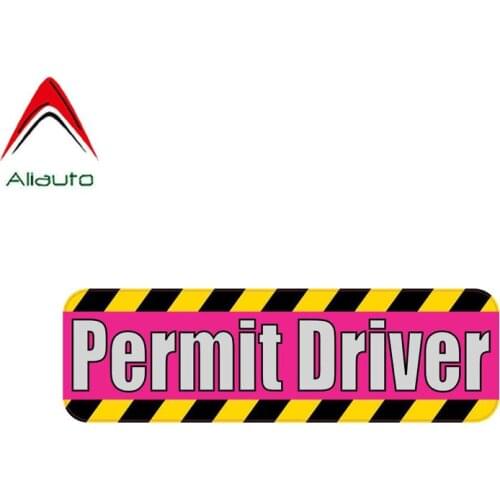 Aliauto Warning Car Sticker Creative Permit Driver Cover Scratch Decal Accessories PVC for Mercedes W124 W204 Lifan,15cm*4cm