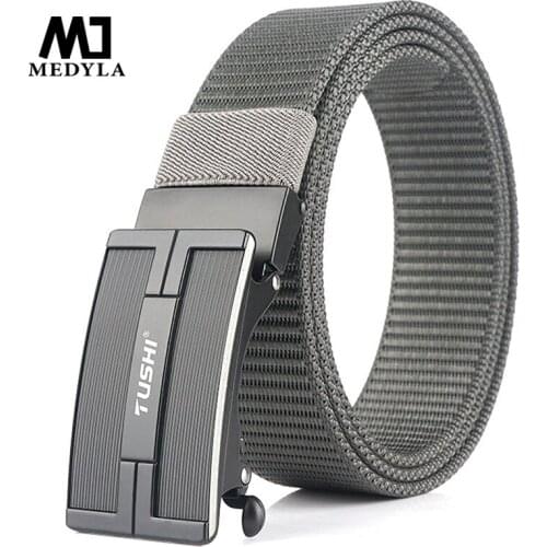Official Product Fashion Nylon Men Belt Alloy Automatic Buckle Casual Canvas Trousers Belt Tank Designer Belts Male Waist Strap