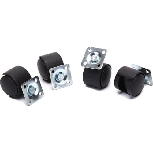 1pc Black Swivel Plate Caster 30mm Nylon Wheel Chair Table Castor Replacement Hardware Casters For Industrial Furniture Mayitr