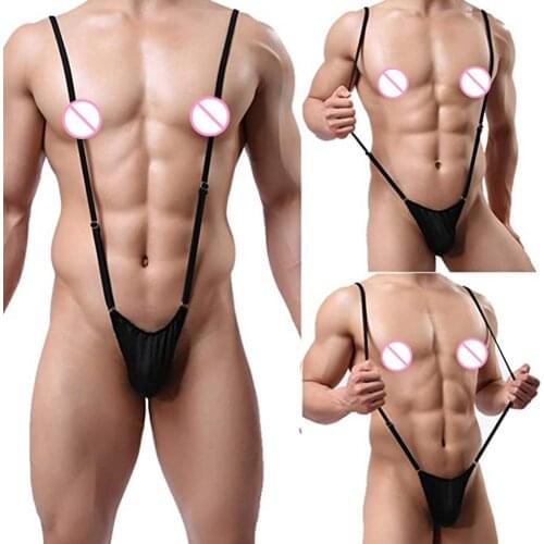 Sexy Mens Classified Novelty Thong Adjustable Underwear Gifts for Husband Boyfriend in Valentine Day or Birthday, Black, Medium