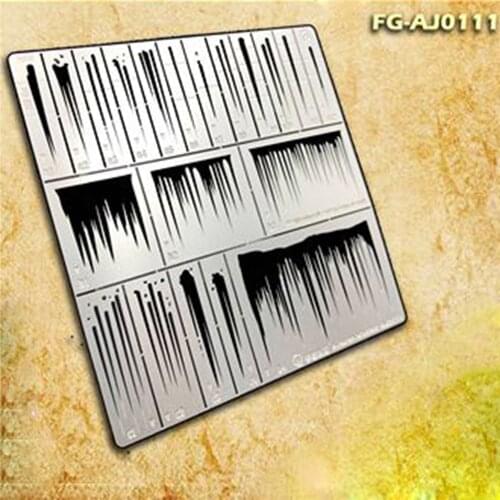 Wet Damage Effects Leakage Spray Stenciling Template Model Aging Tools for Gundam Scenery Parts