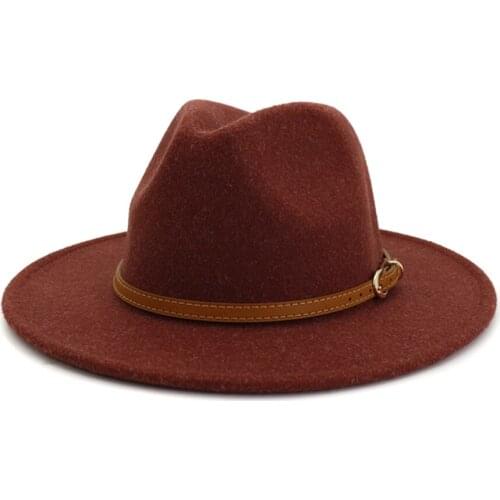 Wool hats for men and women couples jazz hats autumn and winter multicolor fashion wild warm flat brimmed hat