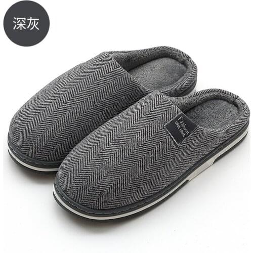 Mens Slippers Memory foam Slippers for home 2020 Winter Non Slip Male House Shoes Stripe Unisex Indoor plus size slippers women