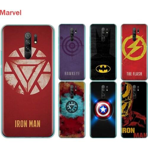 Silicone Cover Marvel Superhero Logo For Xiaomi Redmi Note 10 10S 9 9S Pro Max 9T 8T 8 7 6 5 Pro 5A Phone Case