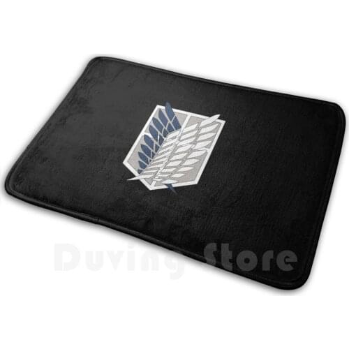 Scouting Legion Black Illustration | Attack On Titan | Shingeki No Kyojin Anime Soft Non-Slip Mat Rug Carpet Cushion