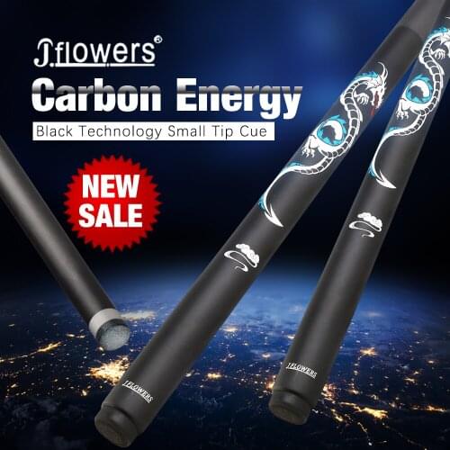 JF JFLOWERS One Piece Snooker Cue10.5-10.8mm Tip Carbon Fiber Cue Professional Carbon Fiber Shaft Stick Kit With Extension