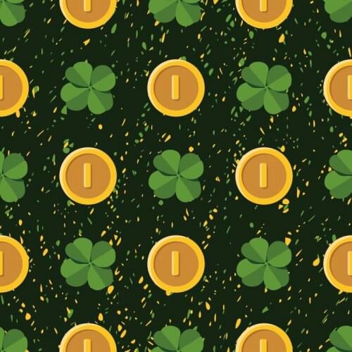 St. Patricks Day Backdrop Green Clover and Buttons Background Festival Party Decor Photo Booth Studio Photography Props