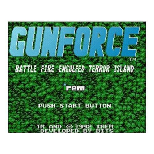 Gunforce - Battle Fire Engulfed Terror Island USA Version 16 bit Big Gray Game Card For NTSC Game Player