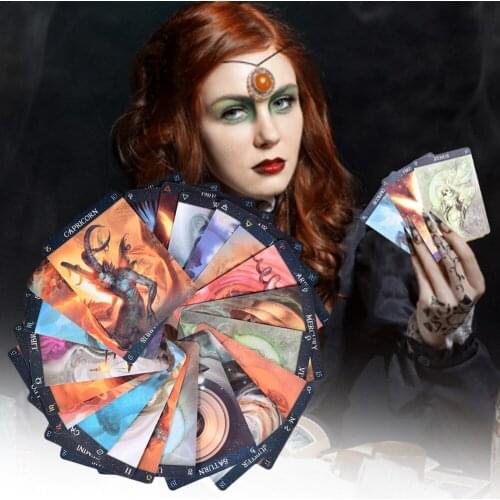 Magic Tarot Card Unique Fusion Zodiac Signs Astrological Tarot Card Game English Divination Tarot ​Family Party Playing Card