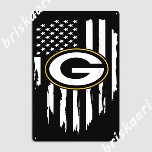 Green Bay Fan Footballs Love Packer Flag Usa Metal Signs Wall Cave Living Room Designing Plaques Tin sign Posters