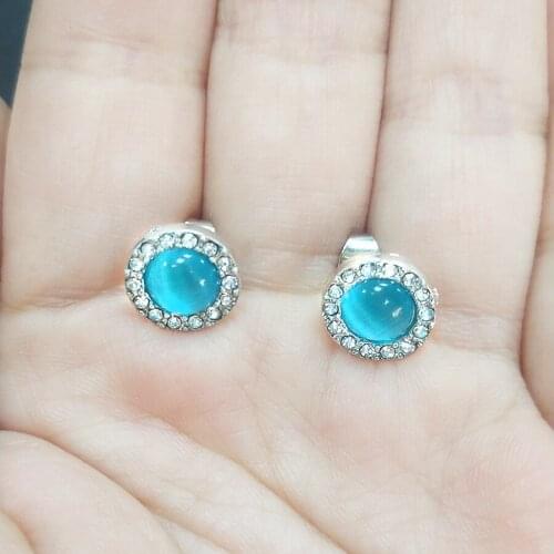 Buipoey Fashion Round Stud Earring Butterfly Feather Wings Earrings Female Fine Earrings Jewelry Birthday Gift Hypoallergenic