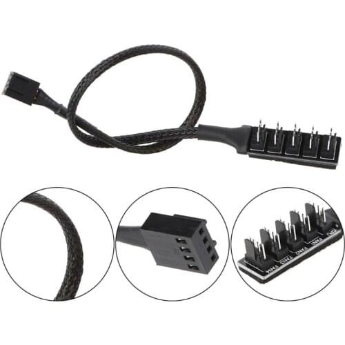 1 To 5 4-Pin Molex TX4 PWM CPU Cooling Fan Splitter Adapter Braided Power Cable