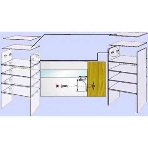 10pcs Shelf Right Angle Fixing Clip Glass Support Holder w/ Suction Cup