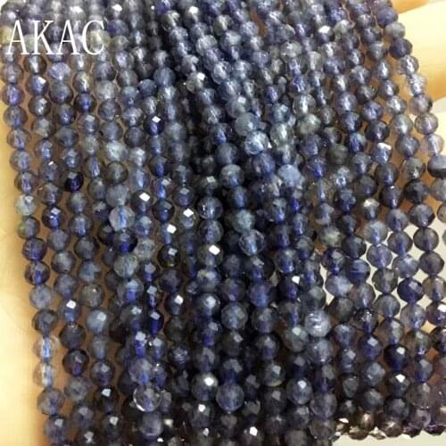 2strands Approx3.5-3.7mm natural iolite faceted loose beads for Jewelry diy making design wholesale