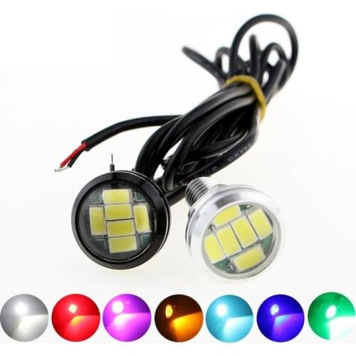 2PCS Eagle Eyes Led Light 12V 23MM 6SMD LED Multicolor Aluminum Reverse Parking Fog Lamp Light Daytime Running Lights DRL