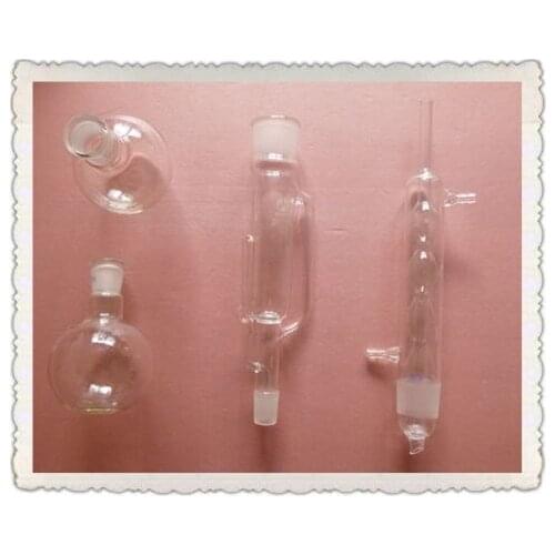 250ml,Glass soxhlet extractor body & Ball shape condenser,Two flat bottom flasks