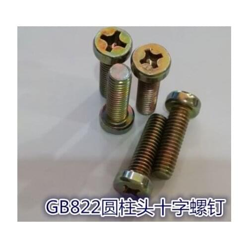 30PCS M4 x 6mm Phillips socket stigma color zinc plating screws cylinder head Bolts