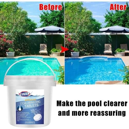 300 Pcs/Bottle Pool Cleaning Effervescent Chlorine Tablets Cage Disinfectant Swimming Pool Clarifier Multifunctional Cleaner