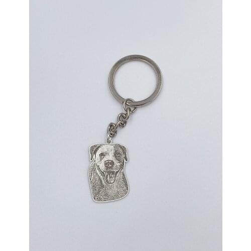 Custom Pet Keychain 925 Sterling Silver Dog Tag Charms Key Chain for Women Men Memorial Christmas Gift CJ-007