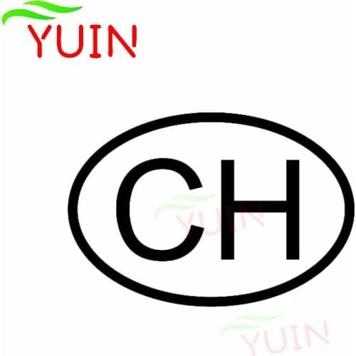 CH SWISS COUNTRY CODE OVAL Car Sticker Cars Accessories Fashion Rear Windshield Bumper Decoration High Quality Waterproof Decals