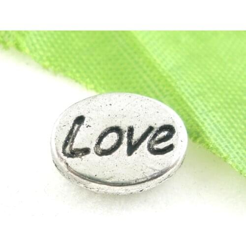 Doreen Box hot- 40PCs Silver Color Love Heart Spacers Beads 10x8mm (B02012)