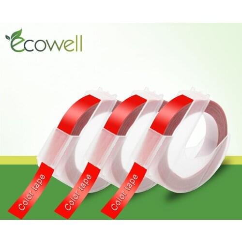 Ecowell 3D Embossing Label Tape Compatible For Dymo 1610 12965 Manual Label printer for Motex E101 Label Maker Printer ribbon