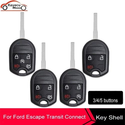 KEYECU 3/4/5 buttons Remote Car Key Shell Cover Case OUC6000022 For Ford Focus 2012 2013 2014 2015 2016 2017 2018