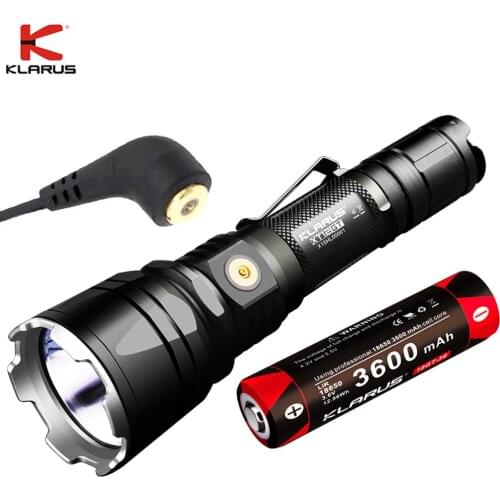 KLARUS XT12GT Magnetic Charging Hunting Flashlight XHP35 HI D4 max 1600LM Long Rang of 603 meter Torch 18650 3600mAh li battery