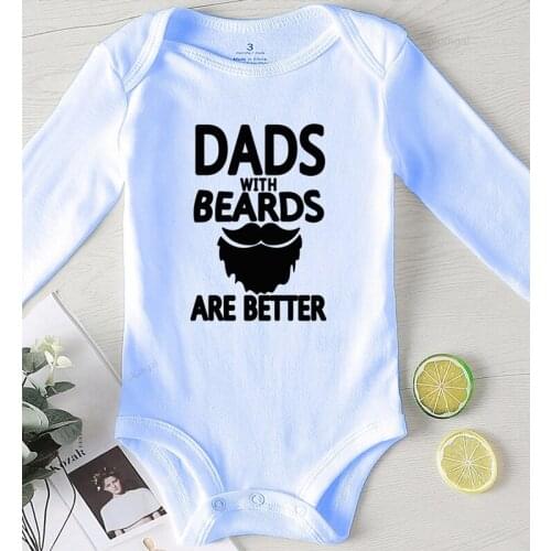 Dads with Beards Are Better Printed Kids Boutique Clothing New Born Baby Items Girls Outfits Romper for Babies Children Jumpsuit