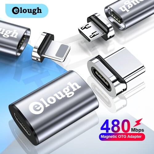 Elough Magnetic OTG Adapter USB C To USB C Female To Micro Male Converter Type C Micro For iPhone Samsung Xiaomi Micro Charging