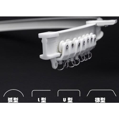 1m Flexible Ceiling Mounted Curtain Track Rail Straight Slide Windows Balcony Aluminum alloy Bendable Home Window Decor Accessor