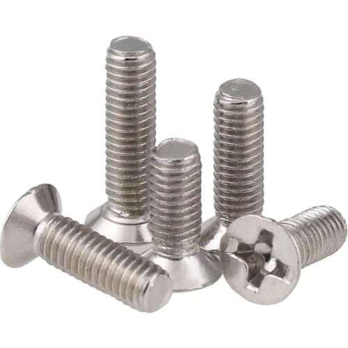 Nickel-plated Cross Phillips Countersunk Flat Head Machine Screws Mini Electronic Screws M1.2 M1.4 M1.6 M1.7 M2