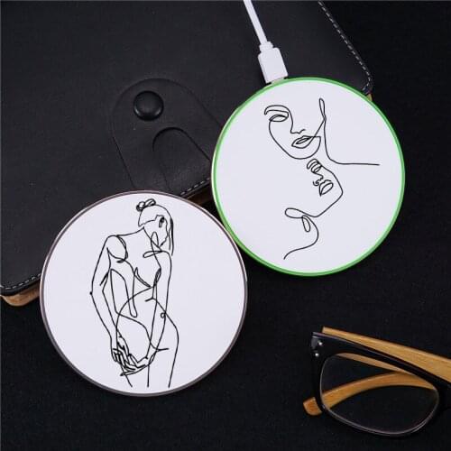 New Abstract Geometric Line Body Wireless Charger Pad for Iphone/Airpods for Airpods Charging Charger FOR Samsung Huawei XIAOMI