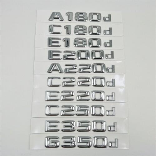 New Chrome Letters Emblem Badges Logo For Mercedes Benz A180d C180d E180d E200d A220d C220d E220d C250d E350d G350d