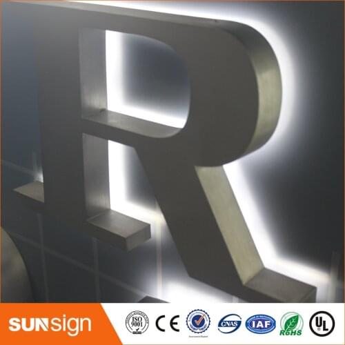 OEM factory price stainless steel lighting custom outdoor sign