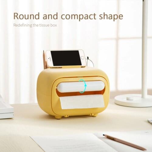 Office Storage Tissue Dustproof Storage Box Fun Tumbler Wide Mouth Tissue Box Magnetic Suction Box Split Pen Holder Stationery