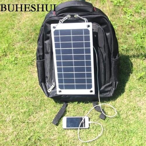 BUHESHUI 7.5W 5V Portable Solar Panel Charger Outdoor USB Digital Frame Style Solar Charger for iPhone Samsung Android 5V Device
