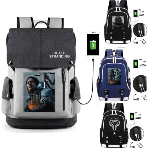 Death stranding backpack Trendy usb laptop school bag for girls boys teenagers childrens cool bookbag
